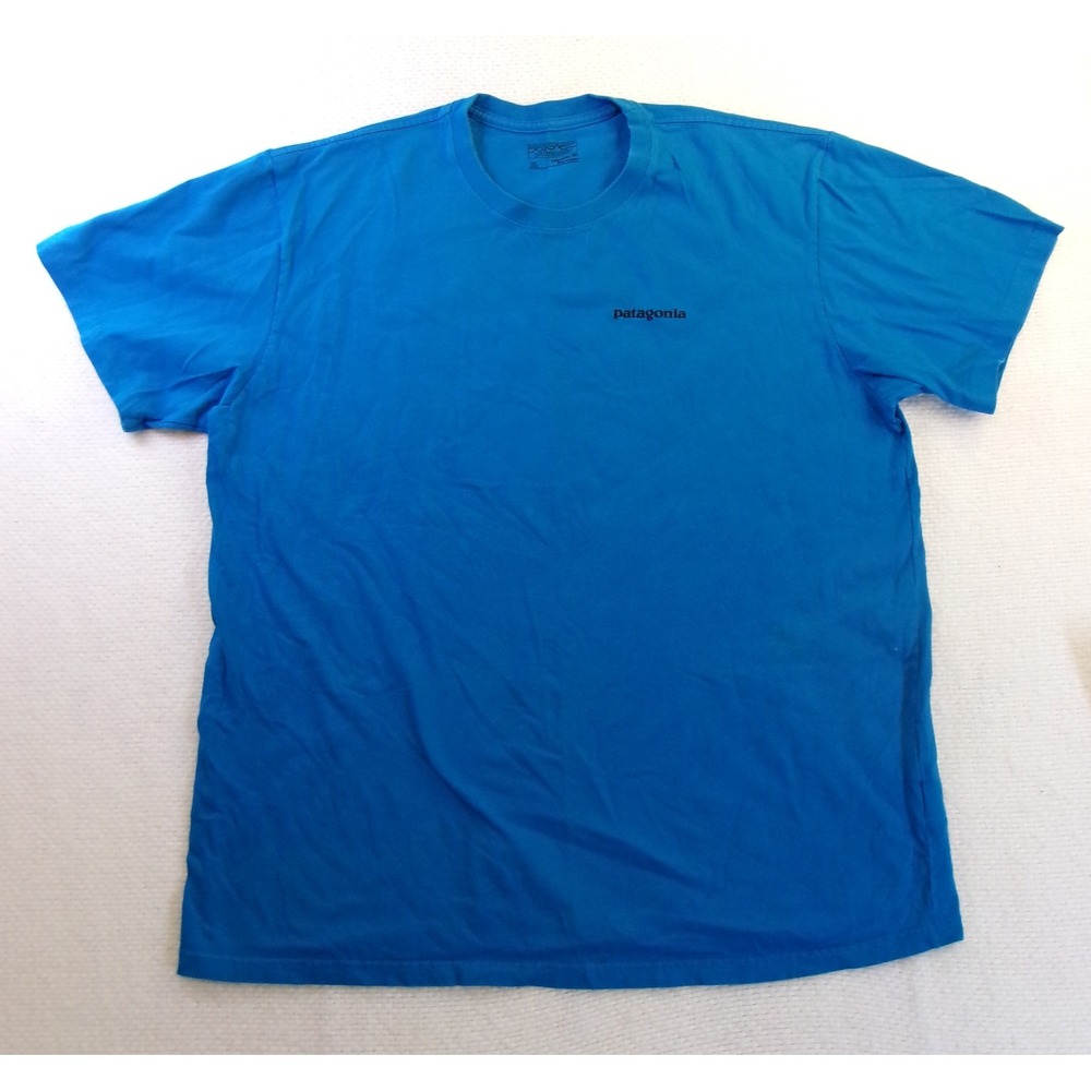 Patagonia Mens P-6 Logo Organic Cotton T-Shirt Blue XL STY38906 FA16